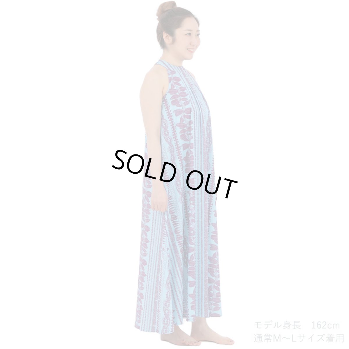 画像5: フラダンス ワンピース リゾート フラドレス ステージ衣装 ラウンドネック ロングドレス ポケットなし  フリーサイズ (5)