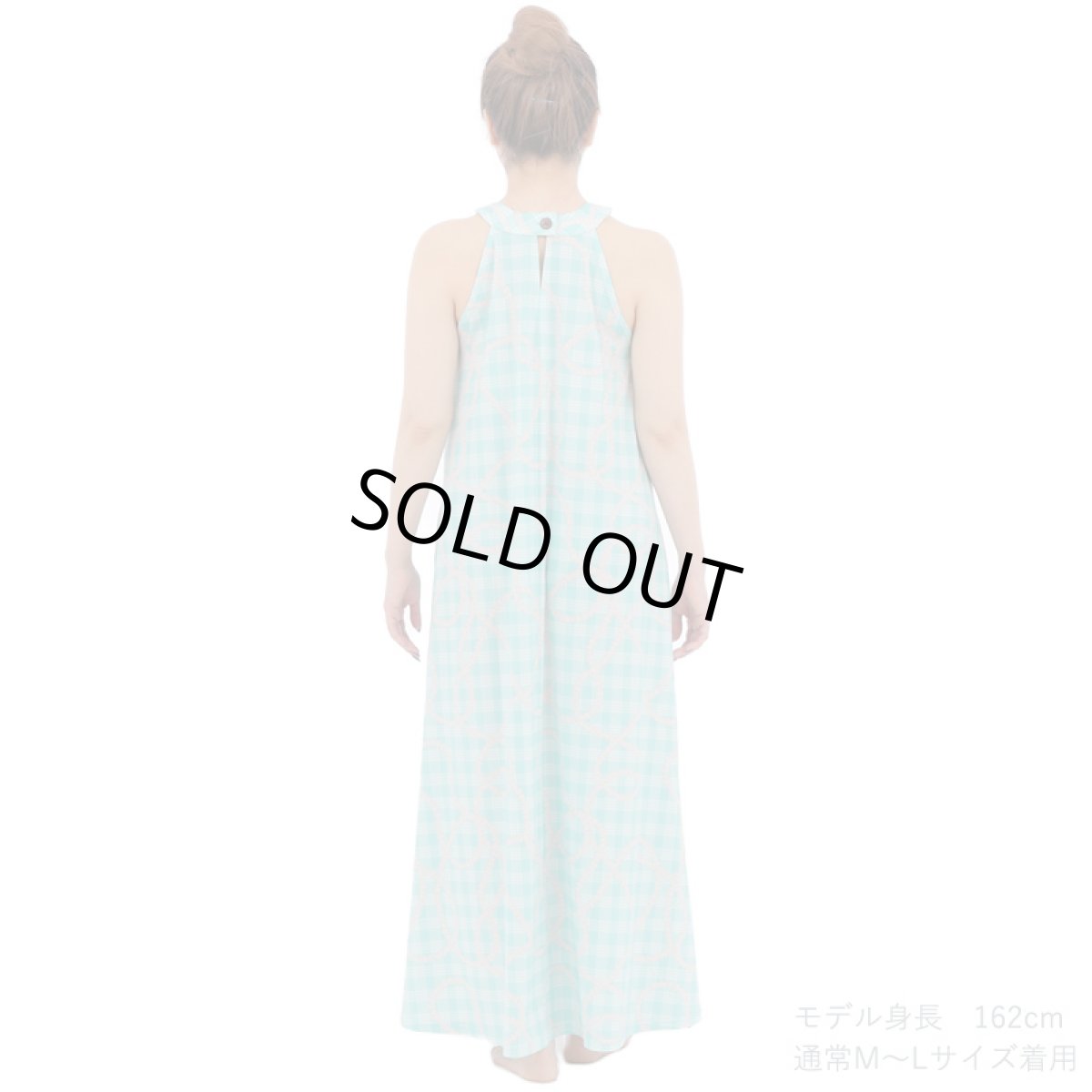 画像8: フラダンス ワンピース リゾート フラドレス ステージ衣装 ラウンドネック ロングドレス ポケット付き  フリーサイズ (8)