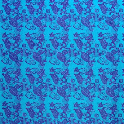 画像2: パウスカート Nakeu Awai製生地使用シングル タイプ≪総柄 ポイパウンダー柄 青×紫≫
