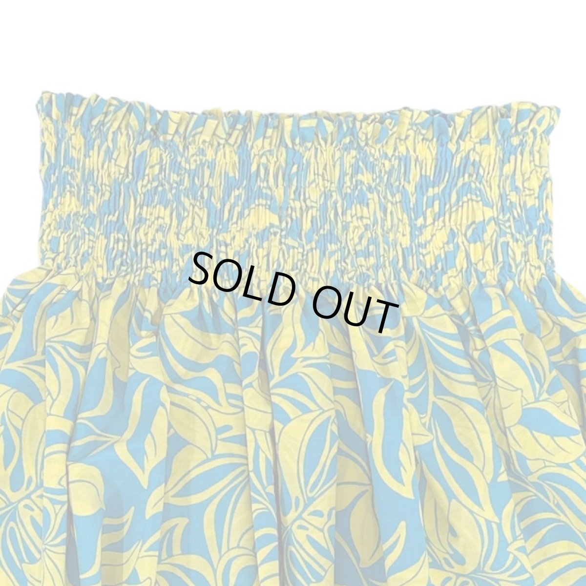 画像3: フラダンス レッスン シングル パウスカート 4ヤード 4本ゴム 丈72cm プルメリア柄 ターコイズ イエロー (3)