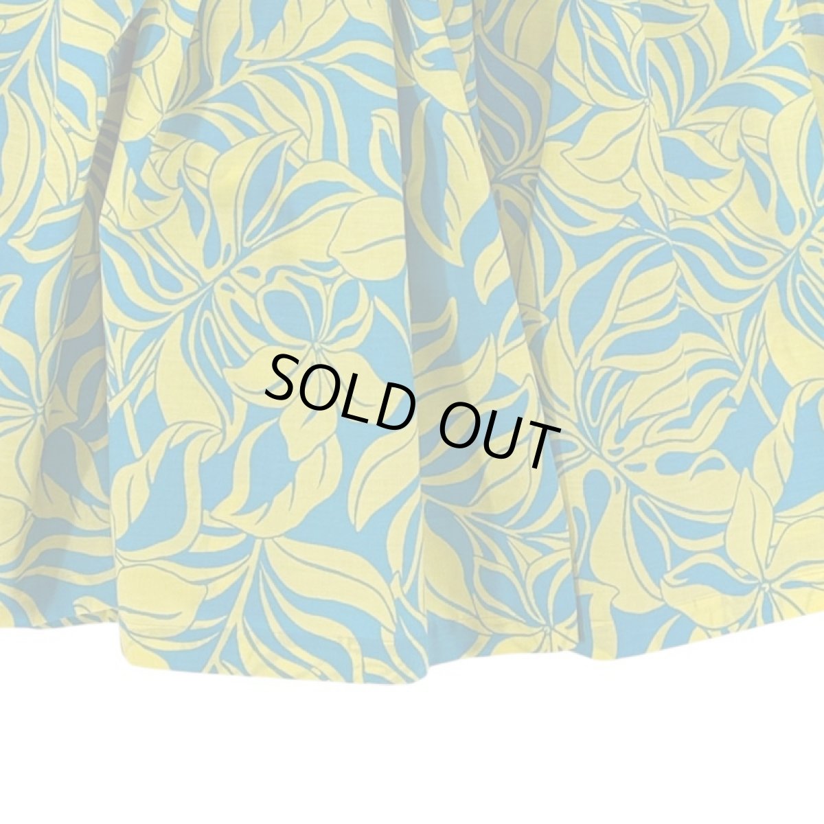 画像4: フラダンス レッスン シングル パウスカート 4ヤード 4本ゴム 丈72cm プルメリア柄 ターコイズ イエロー (4)