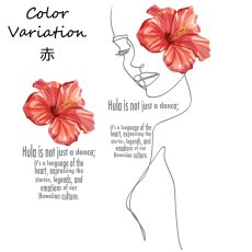 画像11: 受注生産品 好きなプリントを好きなTシャツに！ プリントカスタム プリントデザイン ハイビスカスガール柄 (11)