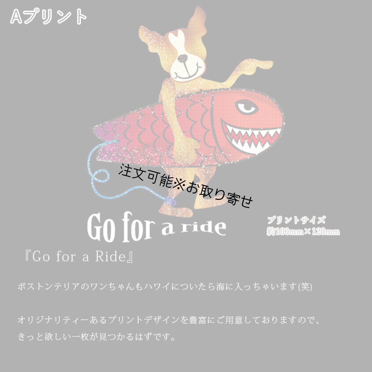 画像6: 受注生産品 好きなプリントを好きなTシャツに！ プリントカスタム プリントデザイン Go for a ride柄 (6)
