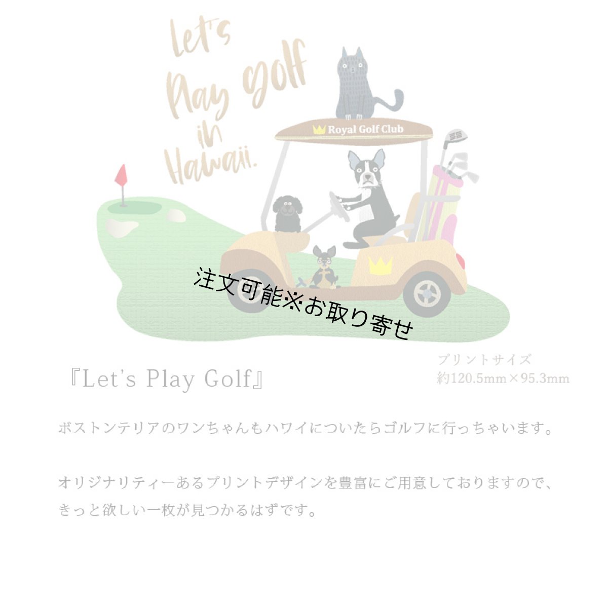 画像6: 受注生産品 好きなプリントを好きなTシャツに！ プリントカスタム プリントデザイン Let's play golf柄 (6)