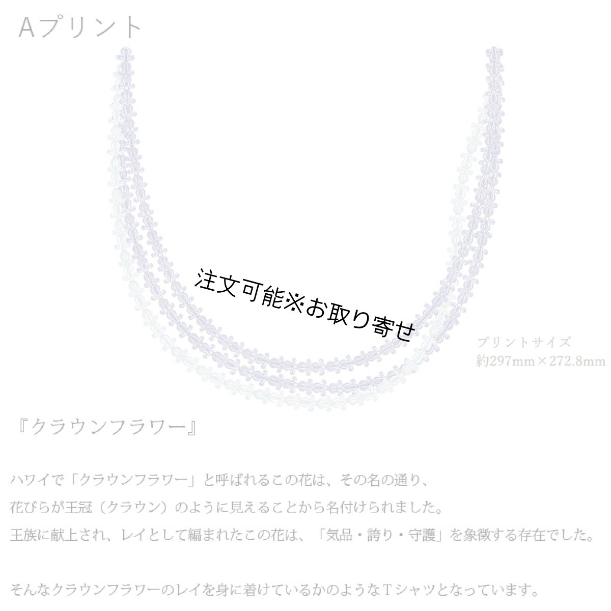 画像6: 受注生産品 好きなプリントを好きなTシャツに！ プリントカスタム プリントデザイン クラウンフラワーレイ (6)