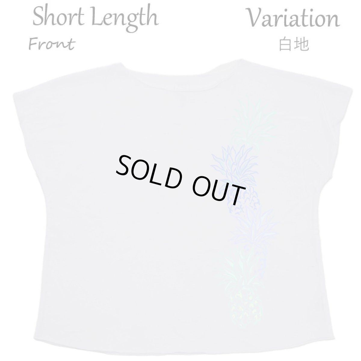 画像14: フラダンス レッスン ルースフィット ワイド Tシャツ バーティカルパステルパイナップル柄 (14)