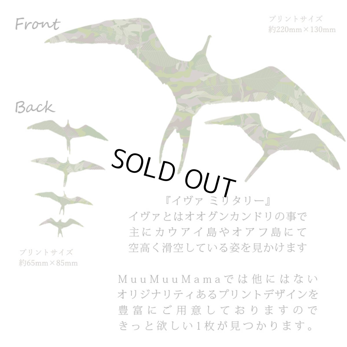 画像7: フラダンス レッスン ルースフィット ワイド Tシャツ イヴァ ミリタリー柄 (7)