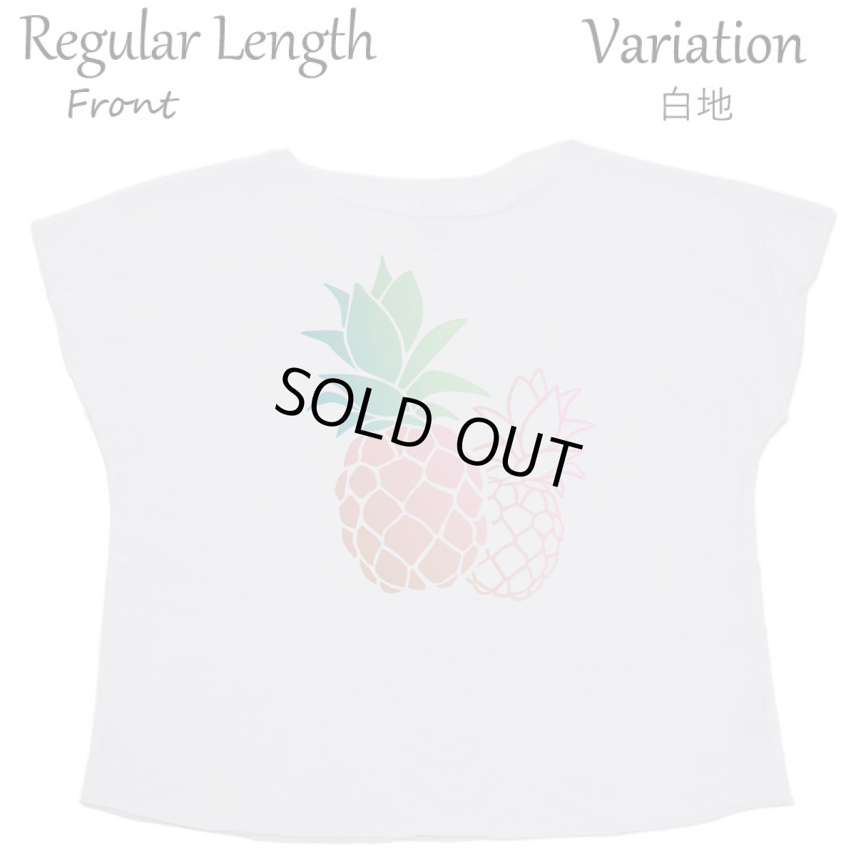画像14: フラダンス レッスン ルースフィット ワイド Tシャツ パステルパイナップル柄 (14)