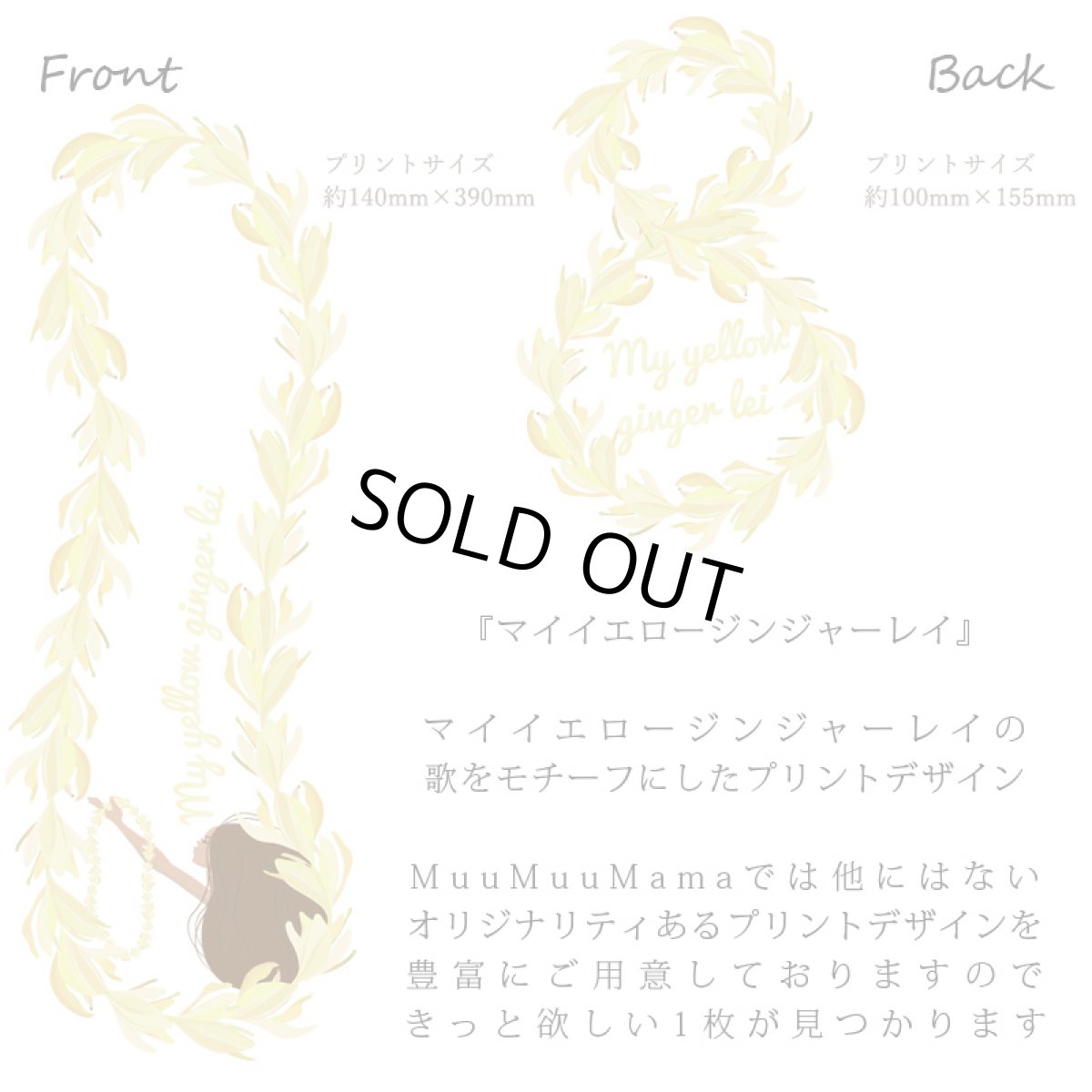 画像6: フラダンス レッスン ルースフィット ワイド Tシャツ マイイエロージンジャーレイ柄 (6)