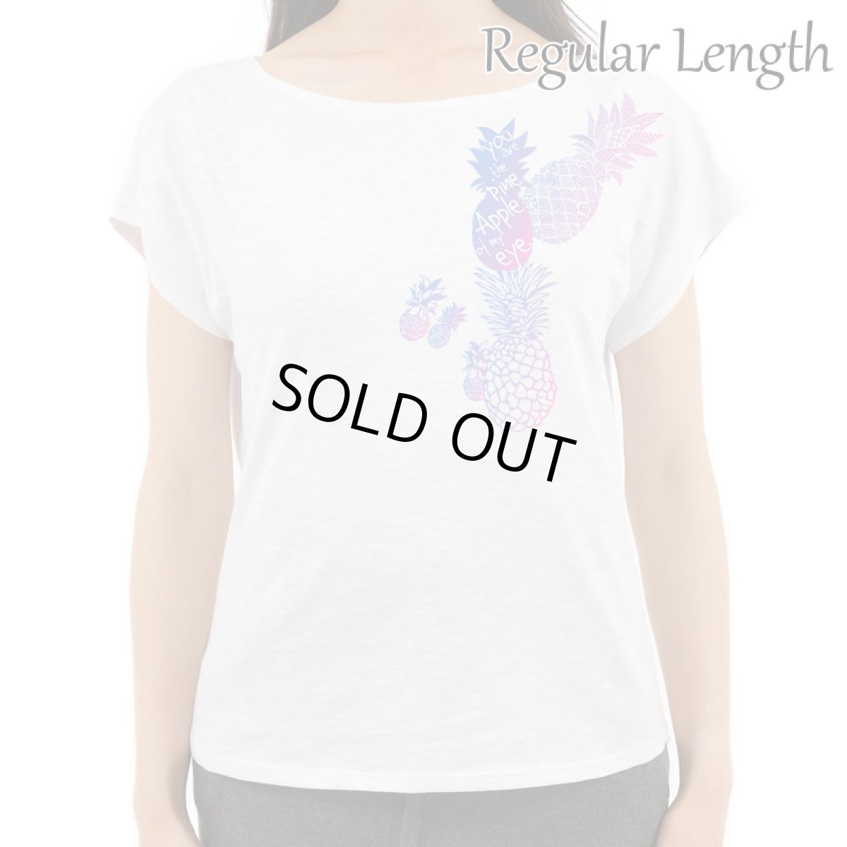 画像9: 2種類の着丈から選べる スラブ コットン Tシャツ パイナップル柄 (9)