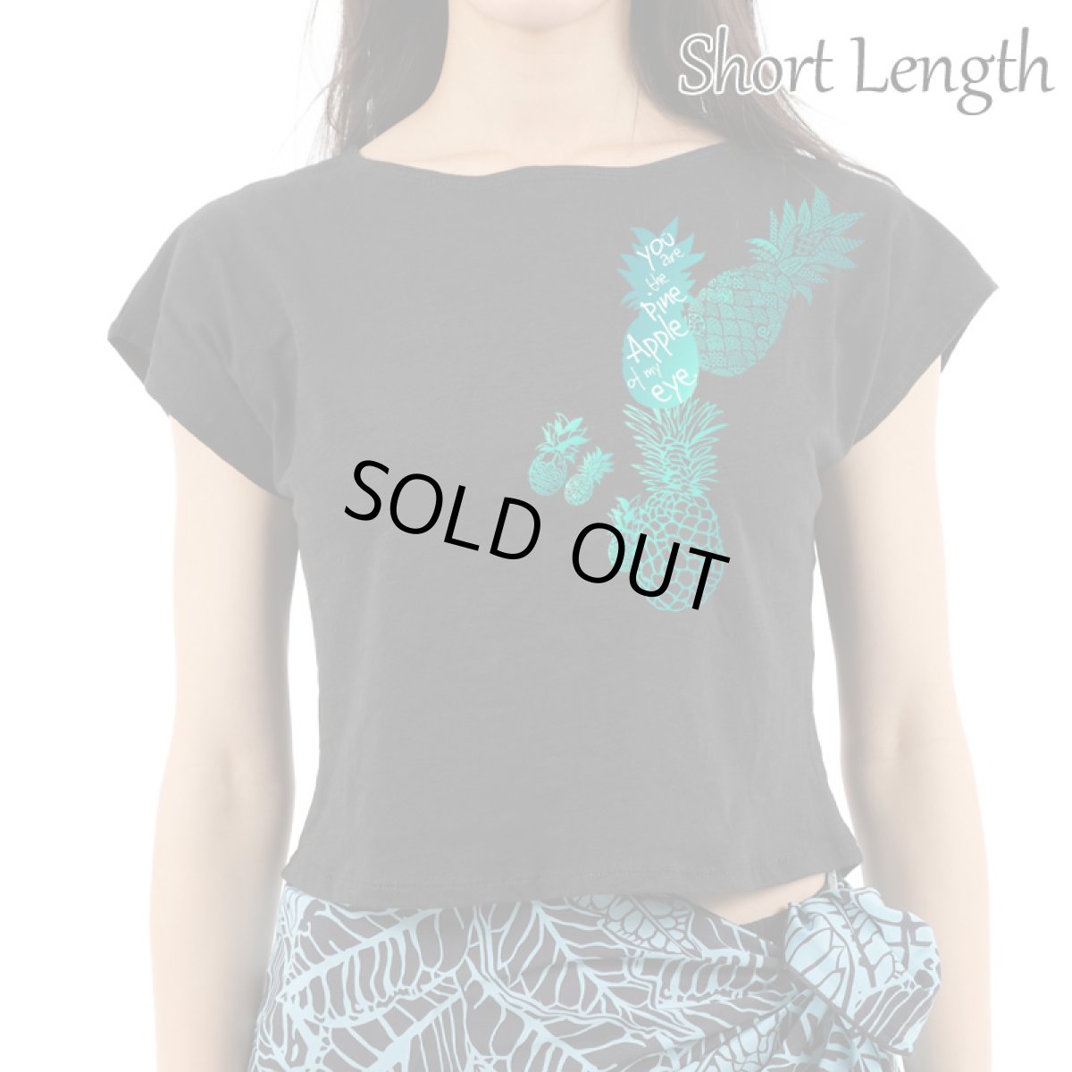 画像7: 2種類の着丈から選べる スラブ コットン Tシャツ パイナップル柄 エメラルドプリント (7)