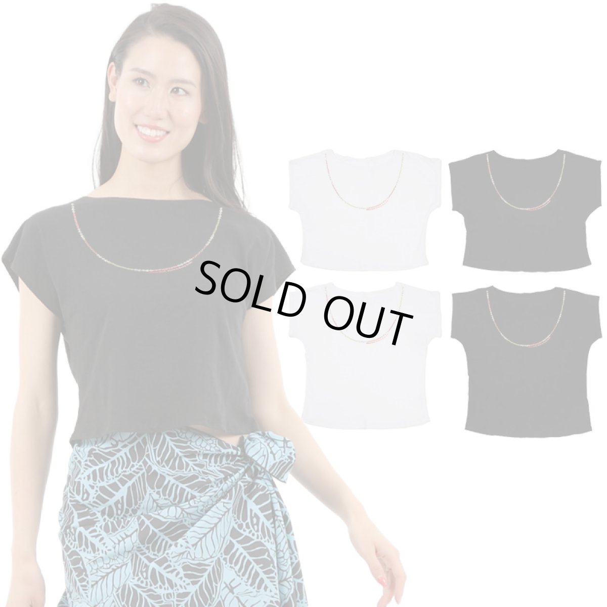 画像1: 2種類の着丈から選べる スラブ コットン Tシャツ ニイハウシェルレイ柄 (1)