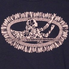 画像5: ホワイトジンジャーレイ柄 6.2oz フライス 半袖 Ｔシャツ 紺地 ピンク プリント ネコポス送料無料 (5)