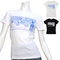 画像1: モアナヘレ柄 6.2oz フライス 半袖 Ｔシャツ 白地 黒地 (1)