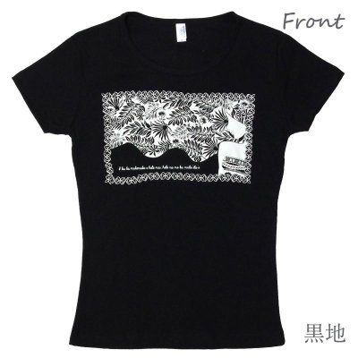 画像3: モアナヘレ柄 6.2oz フライス 半袖 Ｔシャツ 白地 黒地