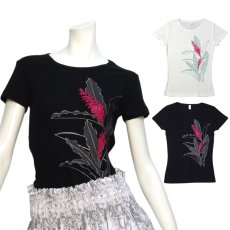 画像1: トーチジンジャー柄 6.2oz フライス 半袖 Ｔシャツ 白地 黒地 キラキラプリント ネコポス送料無料 (1)