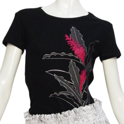 画像2: トーチジンジャー柄 6.2oz フライス 半袖 Ｔシャツ 白地 黒地 キラキラプリント ネコポス送料無料