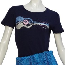 画像4: ウクレレ柄 6.2oz フライス 半袖 Ｔシャツ 白地 紺地 ネコポス送料無料 (4)