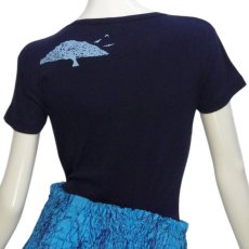 画像5: ウクレレ柄 6.2oz フライス 半袖 Ｔシャツ 白地 紺地 ネコポス送料無料 (5)