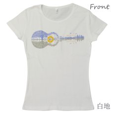 画像12: ウクレレ柄 6.2oz フライス 半袖 Ｔシャツ 白地 紺地 ネコポス送料無料 (12)