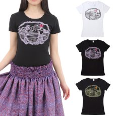 画像1: プリンセスカイウラニ王女柄プリント 6.2oz フライス 半袖 Ｔシャツ 白地 黒地 ピカケ＆マイレ柄 ネコポス送料無料 (1)