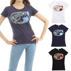 画像1: ラカ柄 6.2oz フライス 半袖 Ｔシャツ 白地 黒地 紺地 ネコポス送料無料 (1)