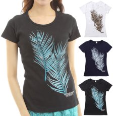 画像1: ココパームス柄 6.2oz フライス 半袖 Ｔシャツ 白地 黒地 紺地 ネコポス送料無料 (1)