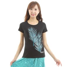 画像3: ココパームス柄 6.2oz フライス 半袖 Ｔシャツ 白地 黒地 紺地 ネコポス送料無料 (3)