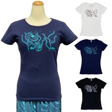 画像1: カナナカ柄 6.2oz フライス 半袖 Ｔシャツ 白地 黒地 紺地 ネコポス送料無料 (1)