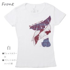 画像4: フラダンス フライス tシャツ レディース 半袖 バナナリーフレインシェルター柄 ネコポス対応可 (4)