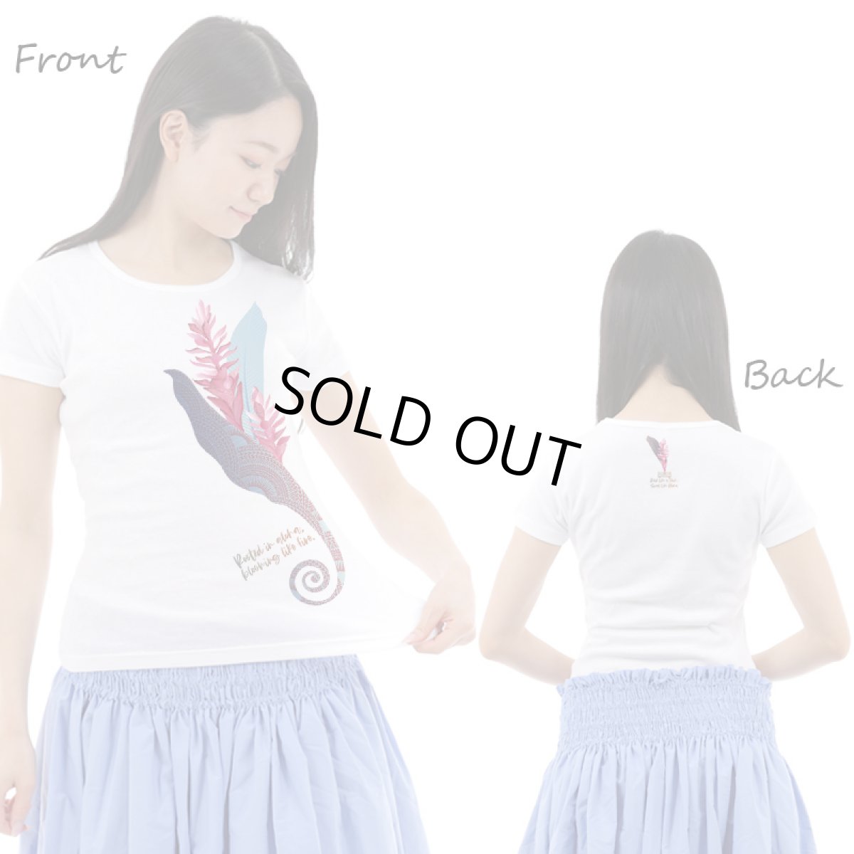 画像3: フラダンスの練習着に最適 フライス 半袖 Tシャツ トーチジンジャーマーメイド柄 ネコポス対応可 (3)