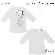 画像8: モダール レーヨン スリムフィット 7分袖 Tシャツ ウィスパーオブガーデニア柄 ネコポス送料無料 (8)