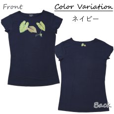 画像5: Kalo（カロ）グリーン柄 プリント 半袖 Tシャツ｜モダール レーヨン フレンチスリーブ スリムフィット ショートスリーブ (5)