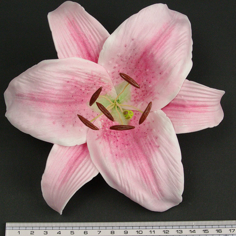 フラダンスやハワイなカジュアルに最適 カサブランカ ユリ 薄いピンク色造花ウレタンフォームフラワー花材 アウトレットsale