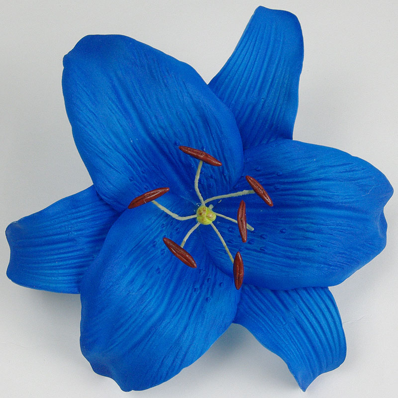フラダンスやハワイなカジュアルに最適 カサブランカ ユリ 濃青色造花ウレタンフォームフラワー花材 アウトレットsale
