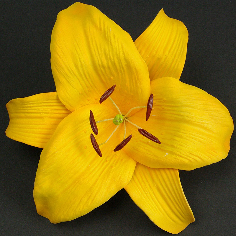 フラダンスやハワイなカジュアルに最適 カサブランカ ユリ 濃い黄色造花ウレタンフォームフラワー花材 アウトレットsale