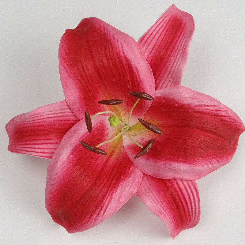 画像1: カサブランカ（ユリ）中心赤色（ふち薄い赤色）造花ウレタンフォームフラワー花材 アウトレットSale (1)
