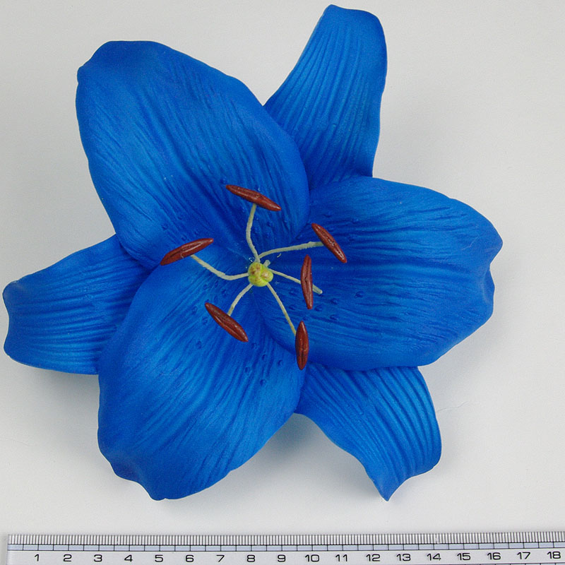 フラダンスやハワイなカジュアルに最適 カサブランカ ユリ 濃青色造花ウレタンフォームフラワー花材 アウトレットsale