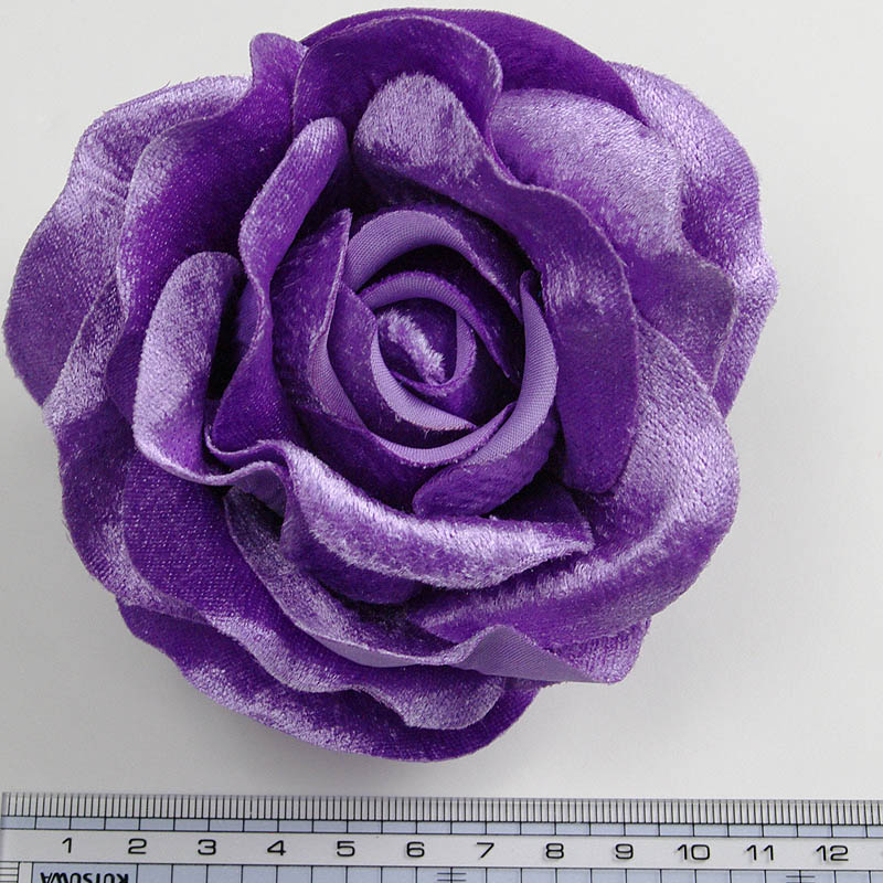 フラダンスやハワイなカジュアルに最適 ローズ バラ 薄紫色 べロア風素材 造花花材フラワー アウトレットsale