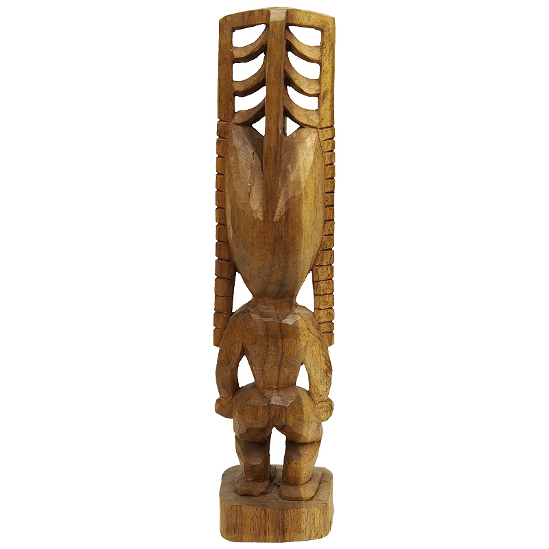 ティキの木彫り アクア TIKI AKUA KAI 40cm 木製スワール無垢材 350145